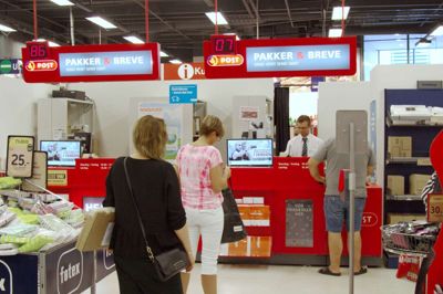 Udover posthuset i Bilka, er der fortsat posthus i Meny, OK+ på Gl. Landevej samt i Føtex i Bredgade, som det ses på billedet. ?FOTO: PETER JESSEN