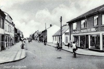 Bredgade i 1950'erne. ?Foto: Ikast Lokalhistorisk Arkiv