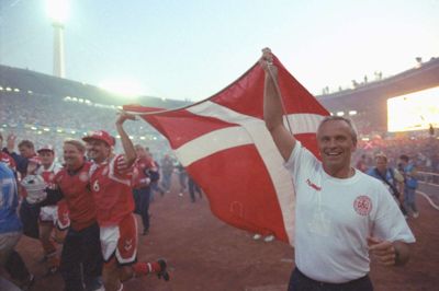 Ricardo og de danske spillere chokerede alle, da de løb med EM-sejren. Foto: ritzau