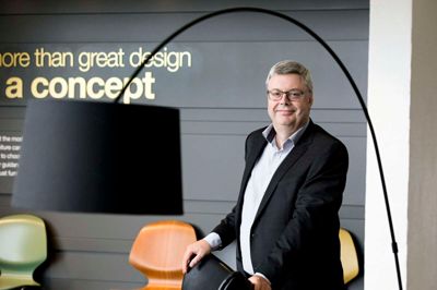 BoConcept-direktør Torben Paulin glæder sig over et EBIT-resultat på 149 millioner kroner i seneste regnskab. Herfra skal dog fratrækkes et beløb på over 10 millioner kroner til ekstraordinære udgifter i forbindelse med salget af virksomheden. ?Foto: Jørn Deleuran