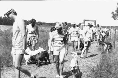 Både de to- og firbenede tog vældig godt imod den nye hundeskov nord for Herning. I den nuværende Herning Kommune er der hele 10 hundeskove fra Feldborg Nørreskov i nord til Bjerre Brunkulslejer i syd. ?Foto: Eigil Thomsen