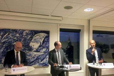 Carsten Kissmeyer (V), Nicolaj Bang (K) og Anders Kühnau (S) mødte Folkebladets læsere til en duel på politiske holdninger. foto: privatfoto