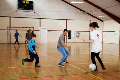 Det er andet år i træk at lejren for uledsagede flygtningebørn finder sted på Midtjysk Efterskole i Ejstrupholm. Foto: Pr-foto