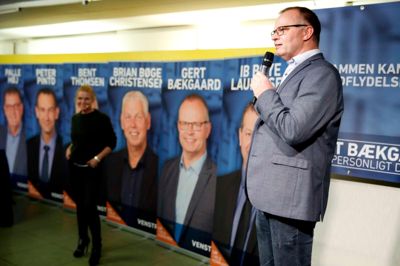 Byrådskandidat efterlyste vilde idéer på mødet i Isenvad Købmandsgård. ?Foto: Flemming Hansen