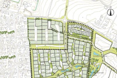 Den nye helhedsplan dækker et 36 hektar stort område. Mod nord og syd skal der være rækkehuse, mens den midterste del af området er tiltænkt parcelhuse. ? Foto: Herning Kommune