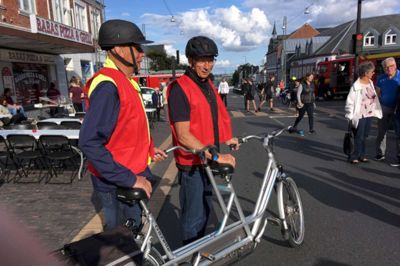 Svend Lund (t.v.) her på tandem sammen med Jørgen Nielsen. FOTO: PRIVATFOTO