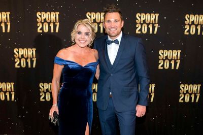 Triatleten Michelle Vesterby fra Herning nød en festlig aften med resten af landets sportselite og sin mand, eventmageren Claus Andersen. ?Foto: Tom Laursen