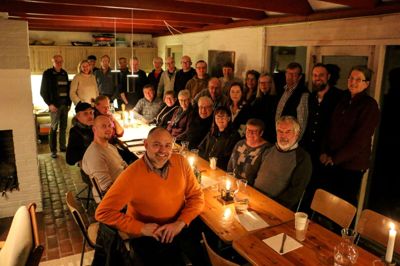 Frivillige og repræsentanter fra foreninger i lokalområdet mødtes til nytårskur i Skovsnogen for at diskutere rammerne for et samarbejde mellem udstillingstedet og foreninger. ?Foto: pr-foto.