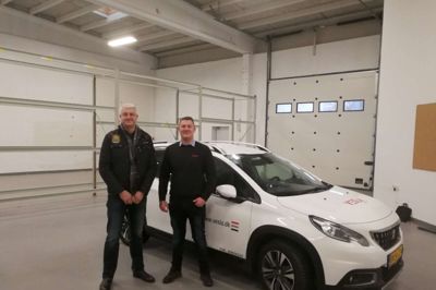 Salgskonsulent Gert Kjær (t.v.) og entrepriseleder Jacob Laurberg Pedersen får til opgave at udbygge tilstedeværelsen og serviceringen af kunderne i Østjylland. Foto: Pr-foto