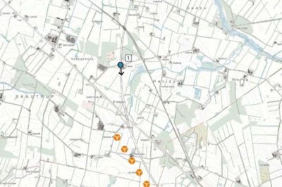 Møllerne skal stå nordvest for Aulum langs Holstebromotorvejen. Tre i Herning Kommune og fire i Holstebro Kommune. Illustration: Urland