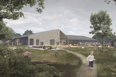 Den nye børnehave og vuggestue i Engesvang. ? Illustration: arkitektfirma RUM A/S