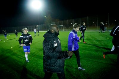 Aulum IF's førstehold med Razak Pimpong i spidsen kan se frem til en svær sæson i Serie 1. Foto: Flemming Hansen