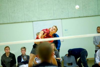 19-årige Rasmus Kæseler var stærkt spillende i aftenens sidste kamp, hvor han sammen med 18-årige Philip Illum Klindt reddede det ene point til Ikast mod topholdet Aalborg Triton. ?Foto: Flemming Hansen