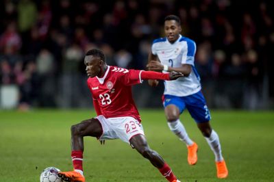 Pione Sisto blev matchvinder mod Panama i torsdags. Det var hans første mål for det danske A-landshold, og det falder midt i hans klart bedst landsholdssæson. Foto: Liselotte Sabroe/Scanpix