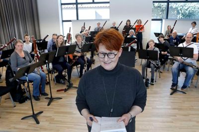Musiklærer Annemette Juul Pedersen tog initiativ til den første fagotfestival. 35 fagottister fra hele landet har været samlet i Herning i weekenden og sluttede søndag af med en åben prøve på Herning Musikskole.? foto: henrik ole jensen.? foto: henrik ole jensen