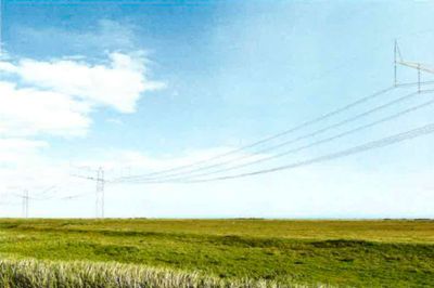 Sådan kan el-mtorvejen komme til at tage sig ud. Skitse: Energinet