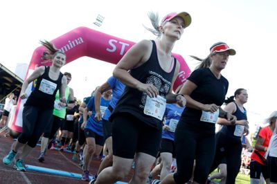 Med 2432 deltagere blev Femina Kvindeløb det hidtil største i Herning, og var det største af mandagens otte kvindeløb rundt i landet.? foto: henrik ole jensen