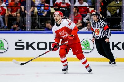 Kampen mod Letland blev Daniel K. Nielsens 234. og sidste landskamp. Men han bliver i Blue Fox. ?Foto: Tonni Paibjerg/Danmarks Ishockey Union
