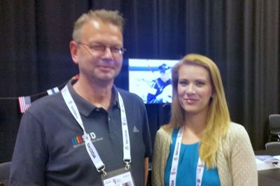 Thomas Lipinski og Julie Robenhymer har stor ros til VM-arrangementet og stemningen i Herning. Foto: Jørn Just
