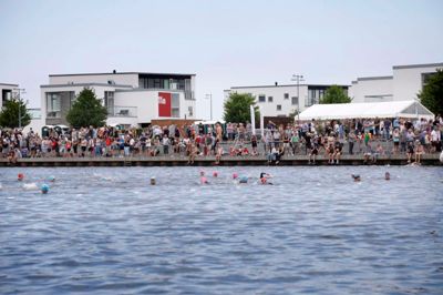 Som sædvanlig var det Fuglsang Sø, der lagde vand til svømmedisciplinen ved Garmin Challenge Herning. Foto: Henrik Ole Jensen