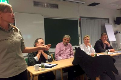 Der var en livlig debat på ulvemødet. ?Foto: Ole Skydt