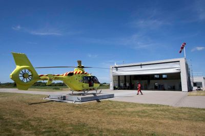 Danske Regioner havde anbefalet, at akutlæge-helikopteren i Skive skulle flyttes til Herning, men regeringen og Dansk Folkeparti ville det anderledes. ?Foto: Tom Laursen
