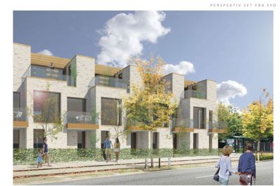 Projektet består af fem townhouses i tre etager, hvor den øverste er tilbagetrukket i forhold til Rolighedsvej, så der skabes en sydvendt terrasse på toppen. Arkitekterne har blandt andet arbejdet med forskudte planer og store altaner. ?Skitse: Arkitec