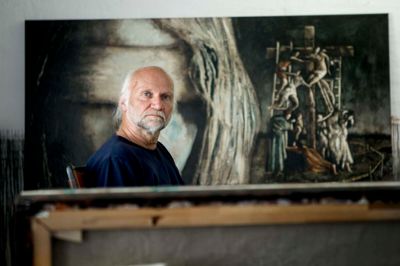 Kunstneren Carsten Frank deltager i busturen til Rendsborg, hvor han er af de udvalgte kunstnere på årets Nordart-udstilling. ? Foto: Jakob Stigsen Andersen