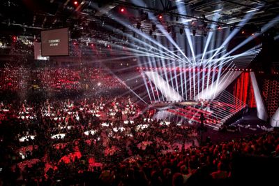 24 nominerede blev udpeget i dysten om »Danskernes Idrætspris«. Nu er der kun tre tilbage og Urban Street Zone i Brande er stadig med. Prisen bliver uddelt til gallashowet »Sport 2018«. Her et billede fra sidste års show. Foto: Tom Laursen