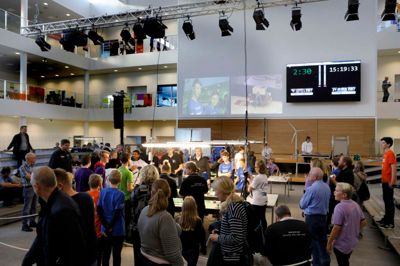 Herningsholm Erhvervsgymnasium er i weekenden for ottende gang vært for First Lego League. ? Foto: Henrik Ole Jensen