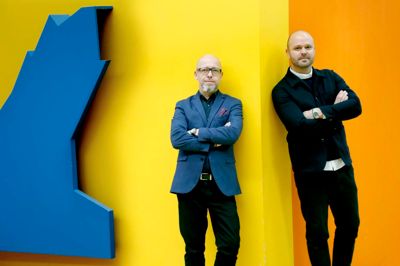 René Foli (t.v.) bliver med base i VIA Designs afdeling i Herning ansvarlig for både design- og businessuddannelserne, men også for VIA's animationsuddannelser i Viborg og filmuddannelser i Aarhus. Tilsvarende bliver Anders Bisgaard ansvarlig for forsknings- og udviklingsområdet på tværs af de forskellige fagretninger. ? Foto: Henrik Ole Jensen