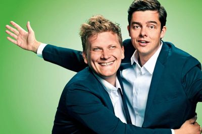 Heino Hansen (t.v.) og Michael Schøt er to af landets mest erfarne komikere. 28. december er de værter ved Comedy Aid i MCH Herning Kongrescenter.