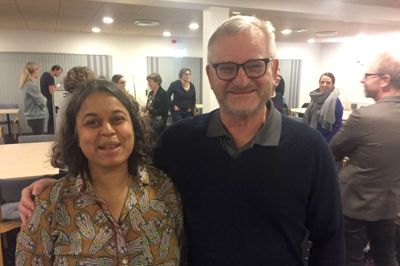Praktiserende læge Stella Overby, Spjald, var tovholder på speed-dating-arrangementet. Blandt deltagerne var praktiserende læge Torben Jørgensen, Videbæk. ?Foto: Ole Skydt