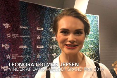 Leonora Colmor Jepsen i presselogen i Boxen, hvor hun giver vinderinterview til Herning Folkeblad. Foto Christina Yoon Petersen