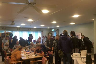 Strikkefestivalen i Kibæk var en kæmpe succes med 427 gæster. På grund af den overvældende interesse holdes den igen om to år. ?foto: privatfoto