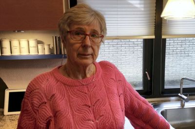 Lisbeth Jellesen ved det køkkenvindue, indbrudstyve brækkede op, da de stjal for 100.000 kroner inventar, mens hun og hendes mand lå og sov.? foto: jesper wind