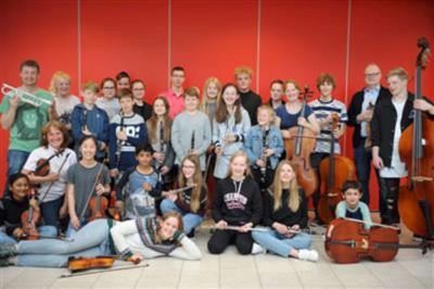 Herning Musikskoles Ungdomsorkester giver i weekenden koncert på Det Danske Bibliotek i Flensborg. ?Foto: Privatfoto