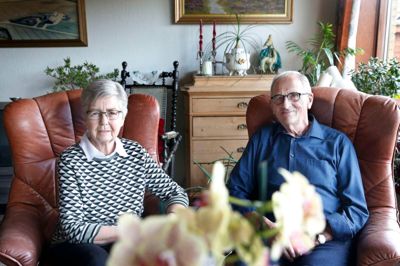 Christa og Niels Jensen fejrer 65 år som ægtefolk palmesøndag.