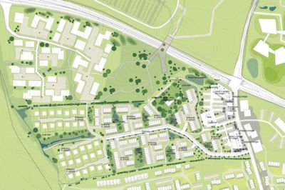 Herning Kommune har store planer for Gødstrup, som skal udbygges syd for Hilmar Sølundsvej. Her planlægges for en masse parcel- og rækkehuse, men planen indeholder også etageboliger på tre-seks etager samt en omdannelse af dele af Gødstrupvej til en egentlig bygade. ?Kort: Herning Kommune