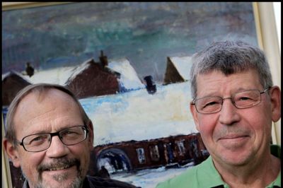 Formand Henning Jensen (t.v.) og kasserer Jens Chr. Kjær fra Lokalhistorisk Forening Brande, der nu er nedlagt. ?Foto: Henrik Ole Jensen