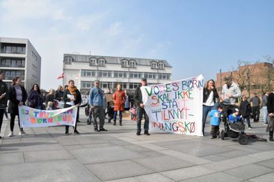 En masse bannere og skilte var blevet produceret forud for lørdagens demonstration. Foto: Mikkel Korsgaard Christensen