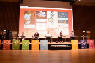 Fra venstre ses Dina Raabjerg (K), Anders Baun Sørensen (S), Philip Tarning-Andersen (R), Linea Søgaard-Lidell (V) og Jakob Kjærs- gaard (DF). ? foto: Mikkel Korsgaard Christensen