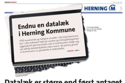 Herning Folkeblad, tirsdag 14. maj.