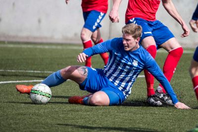 En hurtig scoring fra Morten Kristensen betød, at Fremad fik kontrol over kampen mod bundholdet Gug. ?Foto: Tom Laursen