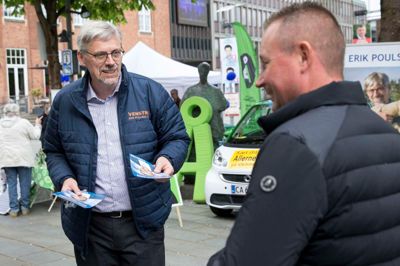 Erik Poulsen (V) bliver sandsynligvis ikke valgt til Europa-Parlamentet, men hans parti havde et flot valg. ? Foto: Tom Laursen