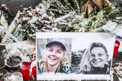 Louisa Vesterager Jespersen (t.v) og norske Maren Ueland blev dræbt i et terrorangreb den 17. december i Marokko. Foto: Mads Claus Rasmussen/Ritzau Scanpix