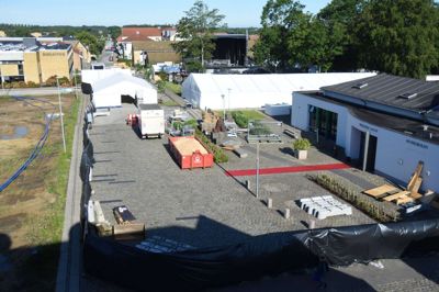 Sådan så festivalpladsen ud fredag morgen, inden det gik løs. Foto: Jacob Hove