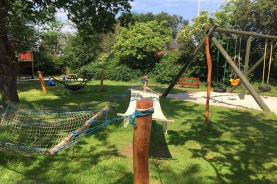 Legepladsen i Rimmerhus er hyggelig. Foto: Ole Skydt Ole Skydt