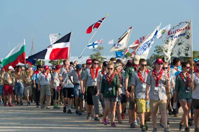 50.000 unge spejdere fra ikke færre end 152 lande deltager i World Scout Jamboree. Foto: PR-foto pr-foto