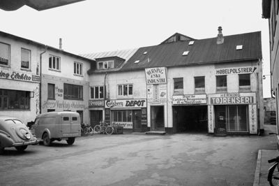 I datidens iværksættermiljø, Højmarks Gård, etablerede KPC sig, da man rykkede ud af villaens garage. Foto: Hugo E. Madsen Hugo E. Madsen